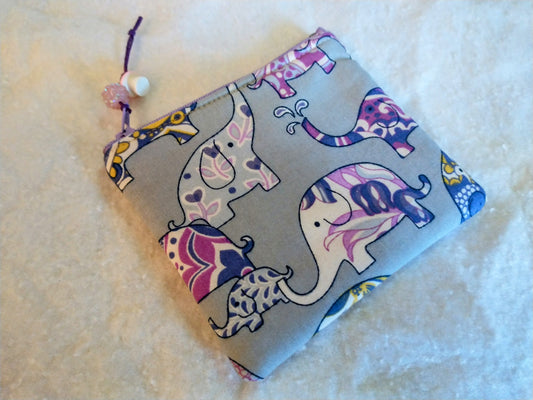 Elephants Zipper Pouch Coin Purse