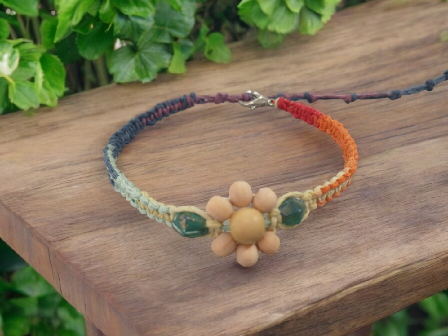 Rainbow Daisy Hemp Anklet