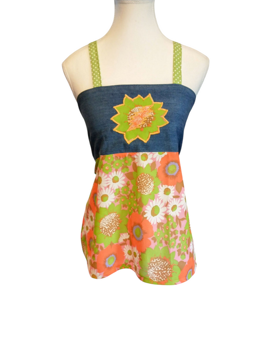 Grateful Vintage Flower Apron Top